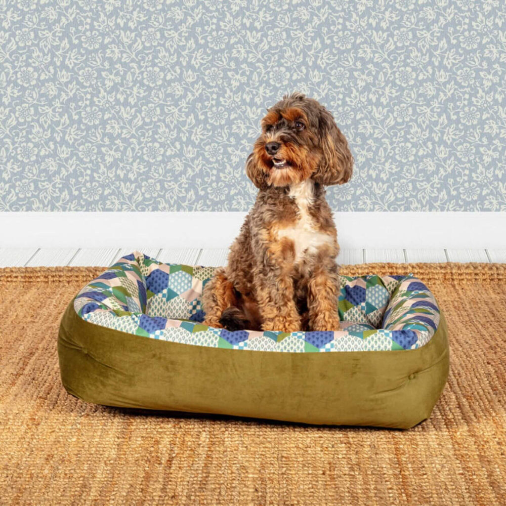 Laura Ashley Thistle Patchwork Lounger Dog Bed